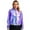 Blue, variant on TiaoBug Womens Shiny Metallic Striped Lightweight Zip-up Bomber Jacket Long Sleeve Baseball Jackets Silver M