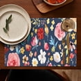 thumbnail image 4 of Pioneer Flower Floral Print Pattern Summer Placemats Table Placemats Set Of 6-Linen Kitchen Washable Placemats Table Mats 12x18 Inch Non-Slip Heat Resistant, 4 of 5