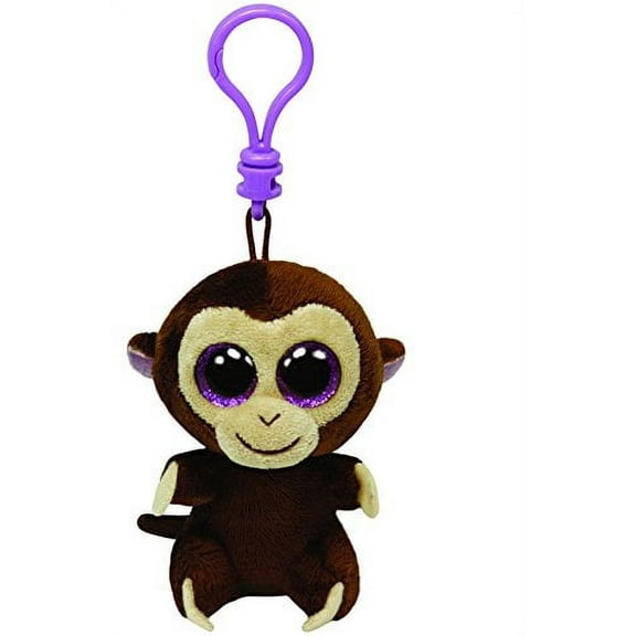 Cp Ty Beanie Boos Coconut the Monkey Clip With Glitter Eyes