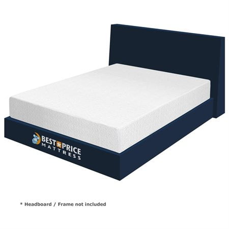 Best Price Mattress 10 Inch Memory Foam Mattress, Calming Green Tea Infusion, Pressure Relieving, Bed-in-a-Box, CertiPUR-US Certified, Twin