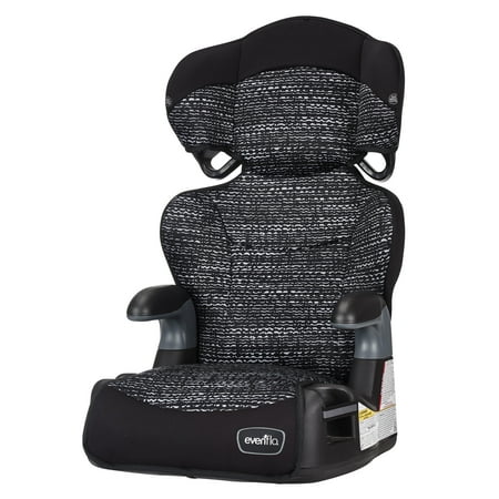Evenflo Big Kid LX High back Booster Car Seat, Abstract Static Black