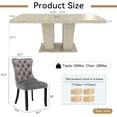 thumbnail image 4 of 5 Pieces Extendable Dining Table Set for 4, 63"-79" Faux Mars Kitchen Table Set with 4 Grey Chairs, Faux Marble Expandable Dining Room Tables Set for 4,Modern Dinner Tables Set for 4, 4 of 9