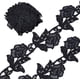 thumbnail image 1 of Aplique de encaje bohemio floral de 5 yardas, 3,2" de ancho, con bordado de flores negras, cinta bordada, 1 of 9