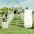 thumbnail image 3 of ANQIDI 78.74" Gold Metal Mesh Wall Wedding Arch Stand Party Backdrop Decoration (Gold), 3 of 12