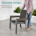 thumbnail image 6 of Best Choice Products Set of 2 Textilene Chairs, Steel Conversation Accent Furniture w/ Armrests - Taupe/Charcoal, 6 of 10