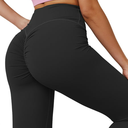 FITTOO Women Yoga Pants High Waist Scrunch Ruched Butt Lifting Workout Leggings Sport Fitness Gym Push Up