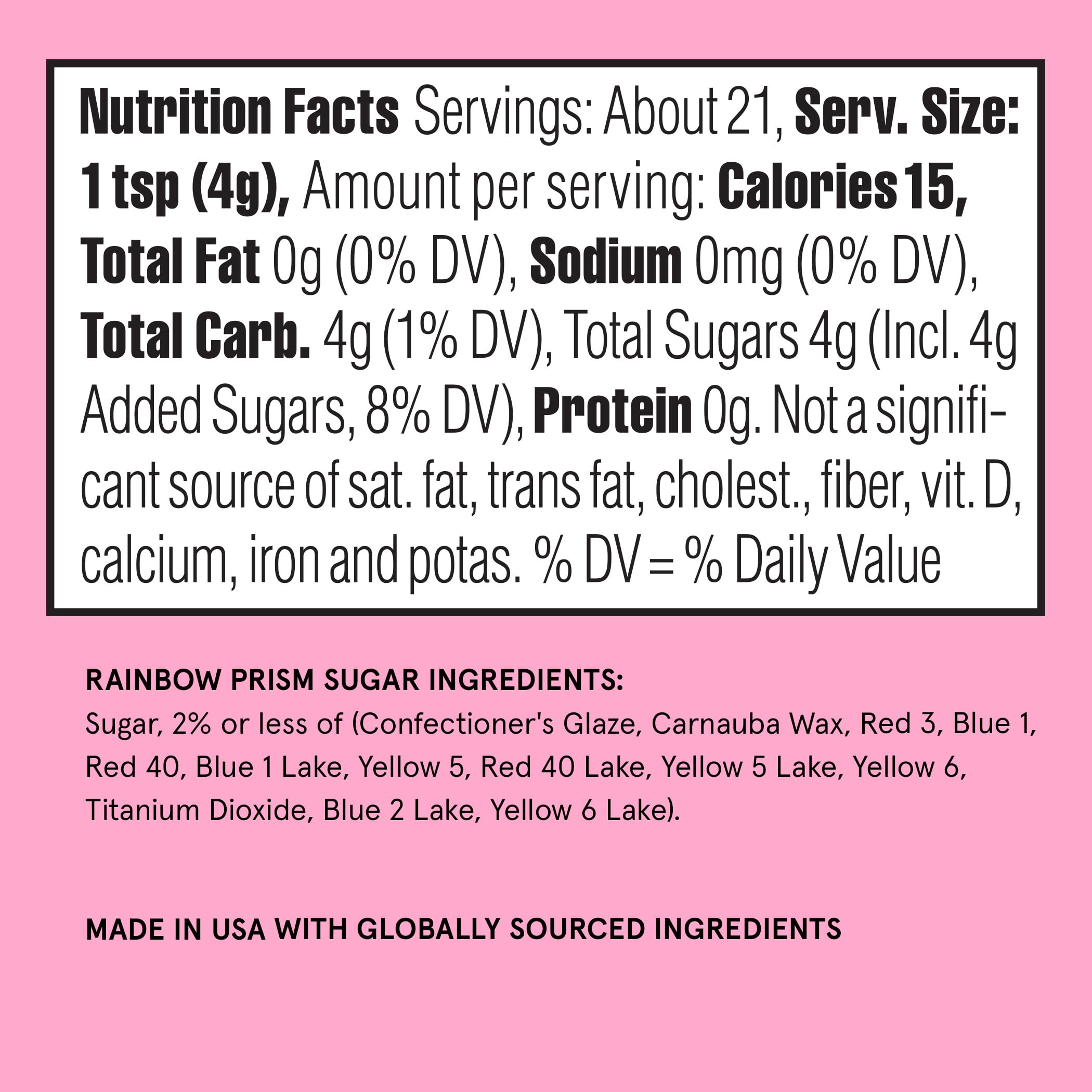 (3 pack) Fancy Sprinkles Rainbow Prism Sugar, Dessert Sprinkles, 3 oz