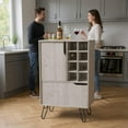 thumbnail image 4 of Homy Casa Kitchen Bar Cabinet with Wine Storage for Home Beverage Station, Gray, 4 of 9