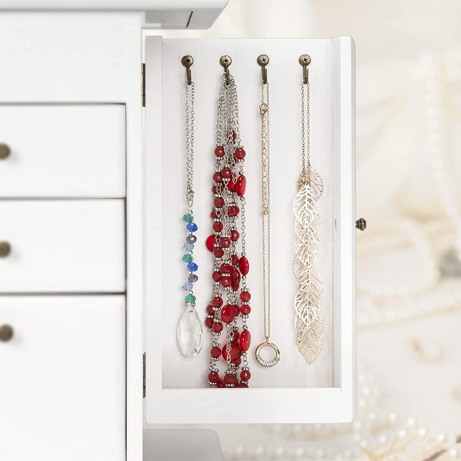 White Elegant Solid Wood Earring Jewelry Storage Box & Organizer - Zen  Merchandiser