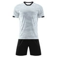 thumbnail image 4 of Venjoe Kids Boys Soccer Sports Outfits Print Short Sleeve T-shirt with Shorts Teamwear Training White Type A XXS, 4 of 6