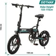 thumbnail image 4 of GOTRAX 16" Folding EBE1 Adult Electric Bike - 15.5mph 27.9 mile- 350W 7 Speed Commuter E-Bike for Adult, 4 of 15