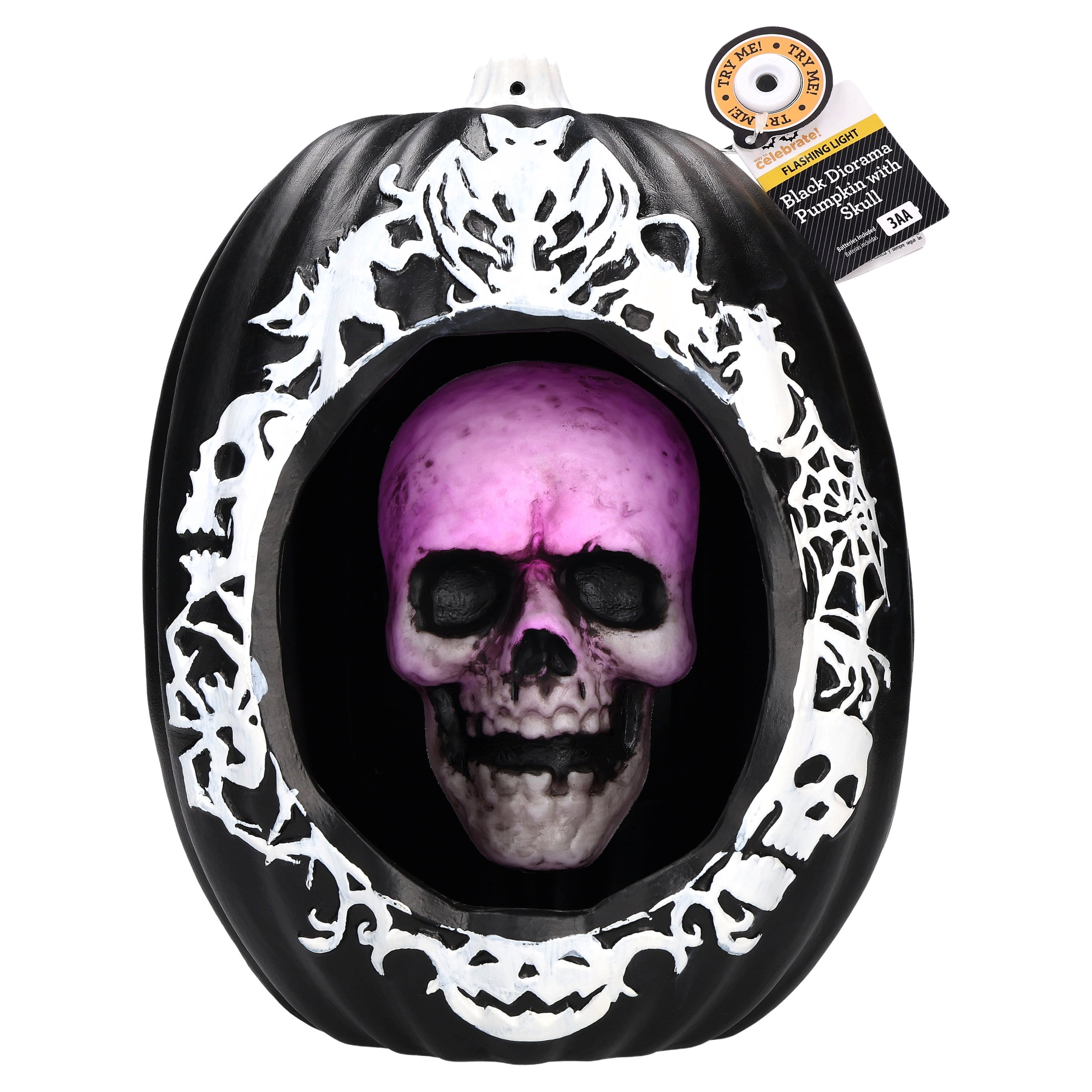 Light-Up Diorama Pumpkin with Skull Decoration, Multicolor, 13.1", Halloween by Way To Celebrate