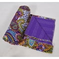 thumbnail image 3 of Hand Block Print Quilt Indian Kantha Quilt Kantha Bedspread Kantha Blanket Cotton Throw Handmade Quilt Single Size Quilt Bedding, 3 of 3