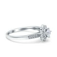 thumbnail image 2 of Simulated Cubic Zirconia Size-5 Art Deco Wedding Band Engagement Ring 925 Sterling Silver, 2 of 7