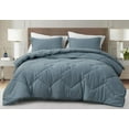 thumbnail image 2 of Chezmoi Collection Logan Dusty Blue Comforter Set Twin XL Size 2-Piece Lightweight Soft Stone-Washed Microfiber Bedding Set for All Season (1 Comforter 68x92, 2 Shams), 2 of 9