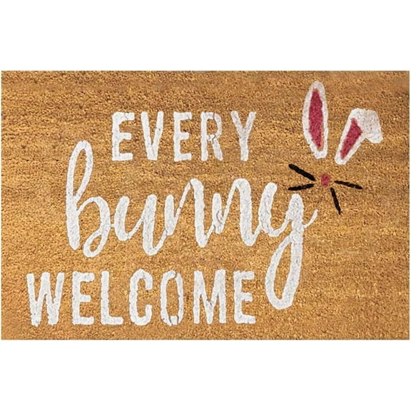 Doormat 16x24 Inch Easter Attractive Bunny Print Every Bunny Welcome Happy Easter Hare Door Mats For Outside Entry Rabbit Absorbent Cute Gift For Women Men