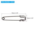 thumbnail image 2 of Uxcell Safety Pins 2.76 Inch Large Metal Sewing Pins Black 50Pcs, 2 of 5
