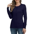 thumbnail image 6 of MLANM Women's Long Sleeve Button Down Crew Neck Classic Sweater Knit Cardigan, S Royal Blue, 6 of 7