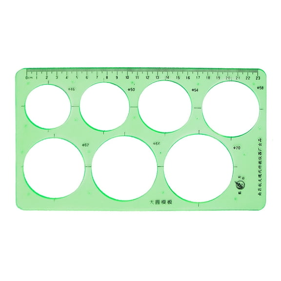 Unique Bargains Teacher Light Green Plastic Circle Learning Measuring Template Ruler