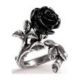 thumbnail image 1 of Alchemy Gothic R241Q-T Wild Black Rose Ring - Size 8.5-9.5, 1 of 4