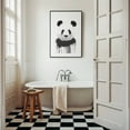 thumbnail image 3 of Graffiti Panda - Illustration Wildlife Black and White Animal Sketch Modern Art Black Framed Wall Art Print 9 x 12 inches, 3 of 7