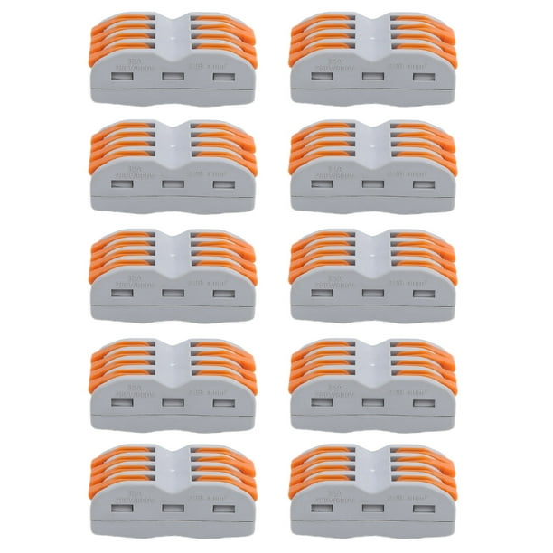 Conector De Tuerca De Palanca Conector Rápido Spl 10Pcs Conectores De Cable Compactos Bloque De Terminales De Tuerca De Palanca SPL-4 Tipo De Empalme De Conexión Rápida Anggrek Otros