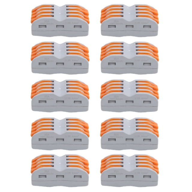 Conector De Tuerca De Palanca Conector Rápido Spl 10Pcs Conectores De Cable Compactos Bloque De Terminales De Tuerca De Palanca SPL-4 Tipo De Empalme De Conexión Rápida Anggrek Otros
