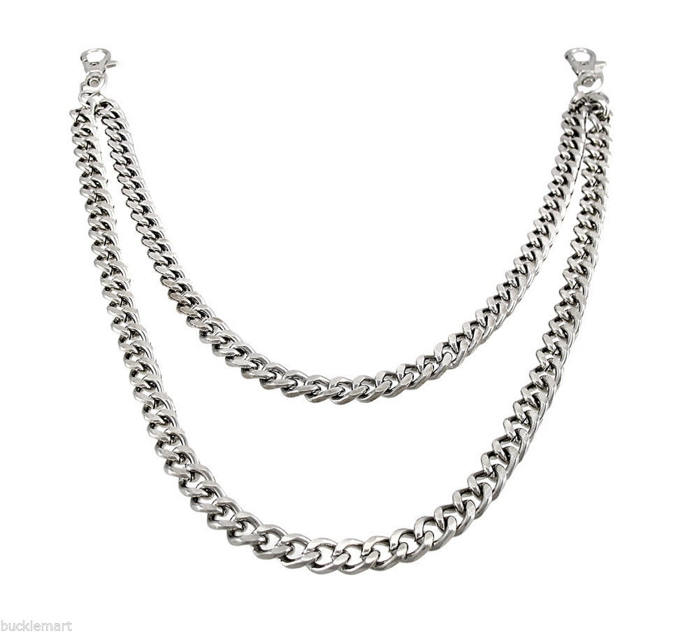 DOUBLE STRAND LINK CHROME Thick Biker Trucker Jean Wallet Chain Heavy nice link