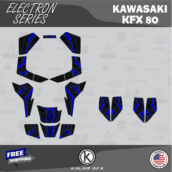 Kalair GFX Graphics Kit for Kawasaki ATV KFX 80 (2003-2006) Electron Series