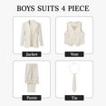 thumbnail image 5 of CARETOO Boys Suit 4 Piece Slim Fit Boys Suits Jacket Vest Pants Tie for Kids Suits Sets Boy Formal Tuxedo Set, 5 of 16
