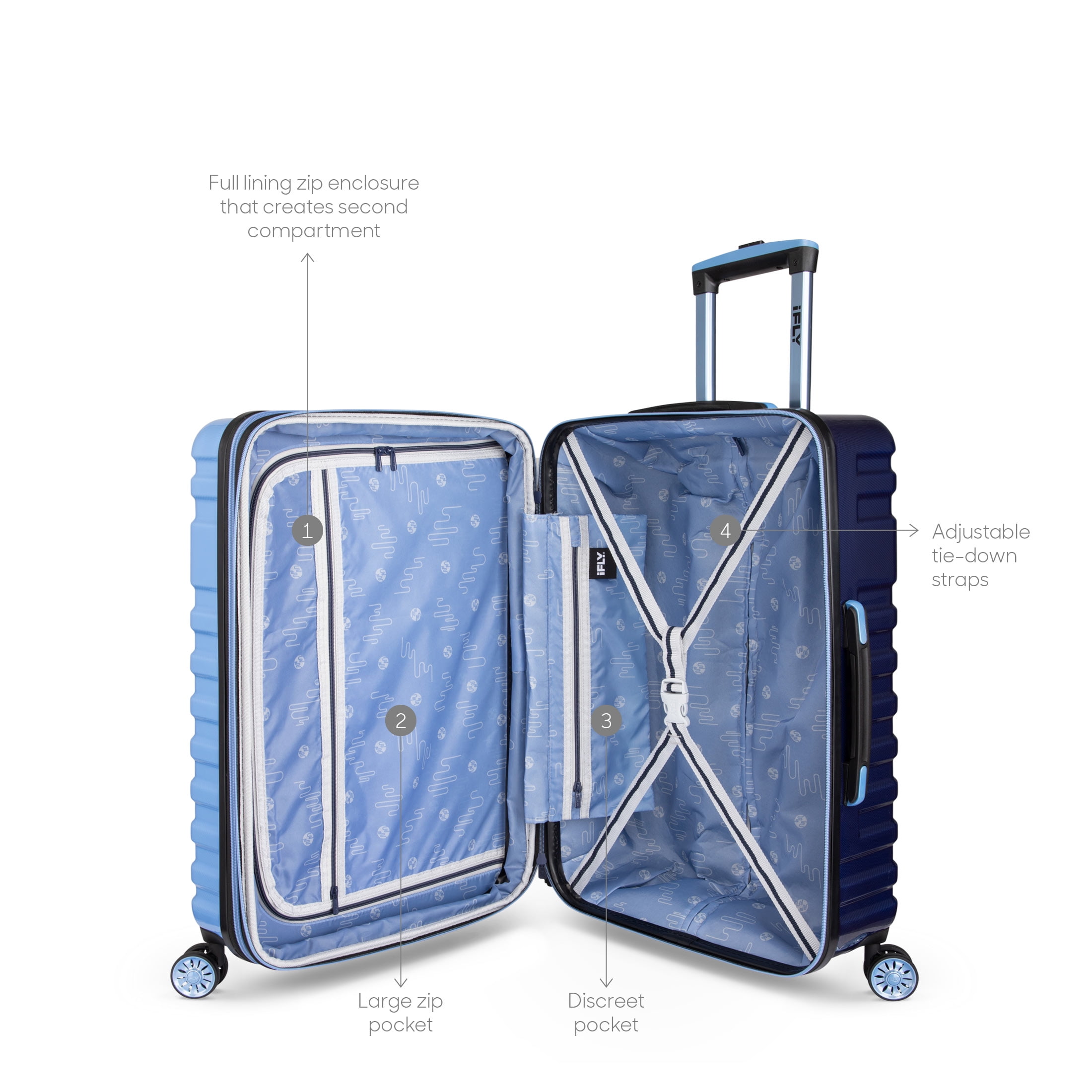 Buy IFLY Hardside Spectre Versus Luggage 24 Checked Luggage, Blue/Navy