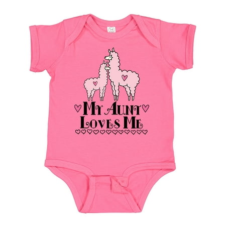 

Inktastic Llama Aunt Loves Me Girls Gift Baby Girl Bodysuit