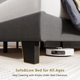 thumbnail image 5 of Honfach Full Size Bed Frame, Upholstered Platform Bed with Velvet Headboard, Wide Bed Legs and Strong Wood Slats Support,Dark Grey, 5 of 7