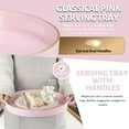 thumbnail image 6 of MAONAME 13" Pink Round Tray, Pink Serving Tray with Handles, Modern Decorative Tray for Coffee Table, Plastic Tray for Kitchen Counter Dining Room, Ottoman, Bathroom, 6 of 8