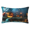 thumbnail image 1 of Wukai Spooky Halloween Print Plush Throw Pillow Cover, Double-sided Pillow Protector without Pillow Core, with Hidden Zipper, Home Decorations-20"x30", 1 of 6