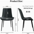 thumbnail image 3 of Dining Room Chairs, Upholstered Leather Dining Chairs, Dining Chairs Set of 4, Mid-Century Design Kitchen Chairs with Metal Legs, Armless Leisure Side Chair, 3 of 6