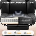 thumbnail image 6 of COOLHUT Big and Tall Office Chair 500lbs, Heavy Duty Ergonomic Office Desk Chair with Deluxe Embossing PU Leather with Footrest, Executive Gaming Chair with Lumbar Support, Black, 6 of 8