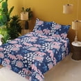 thumbnail image 2 of Ambesonne Garden Fitted & Flat Sheet with Shams 4 Pcs Set, Chamomile Wildflower Plot, King, Dark Violet Blue and Rose, 2 of 5