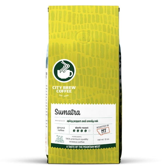 City Brew Sumatra Dark Roast Ground Coffee, 12 oz