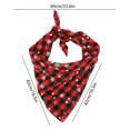 thumbnail image 3 of Christmas Pet Bandana, 23.6in Plaid Snowflake Triangle Scarf for Dogs & Cats, Holiday Party Outfit, Red, 3 of 6