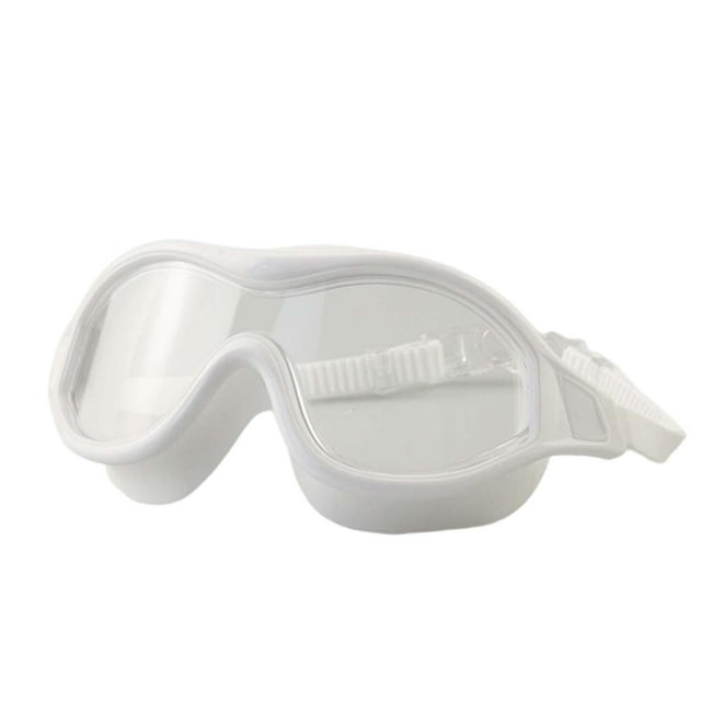 Lunettes de Natation Adultes Lunettes de Natation Anti-Buée Lunettes de Plongée Protection Réglable Vue Claire Unisexe pour Piscine Dames Femmes Intérieur Blanc