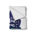 thumbnail image 2 of Dream Soft Flannel Fleece Blanket, Cosmic Galactic Watercolor Brush Stroke Shape with an Encouraging Words, Cozy Plush for Indoor and Outdoor Use, 60" x 80", Indigo Sea Green White, by Ambesonne, 2 of 5