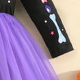 thumbnail image 5 of Bellafa Baby Girls Halloween Skeleton Print Tulle Dress Toddler Girl Long Sleeve Irregular Tutu Dresses for Kids 1-5 Years, 5 of 7