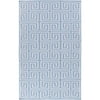 3.5 x 5.5 Magical Mazes Baby Blue and Ivory White Outdoor Safe Area Throw Rug