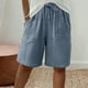 thumbnail image 2 of Pantalones Cortos Casuales de Color Sólido Capri, Mezcla Cómoda de Poliéster para el Hogar Y el Uso Diario, 2 of 9