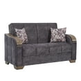 thumbnail image 2 of Ottomanson 65" Convertible Loveseat Sleeper with Storage, Modern Suede Sofa for Small Spaces, Brown, 2 of 7
