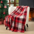 thumbnail image 2 of PAVILIA Christmas Throw Blanket | Holiday Christmas Red Fleece Blanket | Soft, Plush, Warm Winter Cabin Throw, 50x60 (Red Green Plaid), 2 of 9