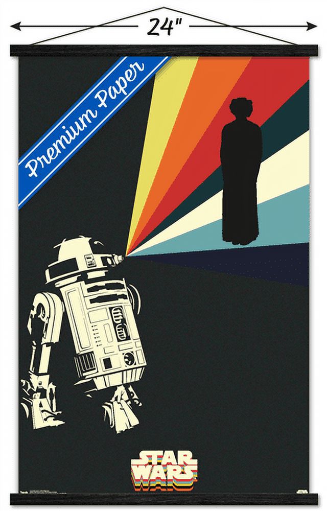Star Wars: Saga - R2D2 Projection Wall Poster with Wooden Magnetic Frame, 22.375" x 34"