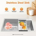 thumbnail image 5 of 30" x 17" Double Bowl Stainless Steel Kitchen Sink, 304 Drop-in Sink with Nano-Coating & Soundproof Pads - For Laundry/Garage/Bar/Basement, 5 of 7