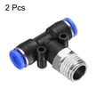 thumbnail image 3 of Uxcell 2pcs Conector de Línea de Aire 6mm OD de Tubo x Rosca NPT 1/4 PT4-U Tee Macho de Rama para Sistema de Aire Industrial, 3 of 6